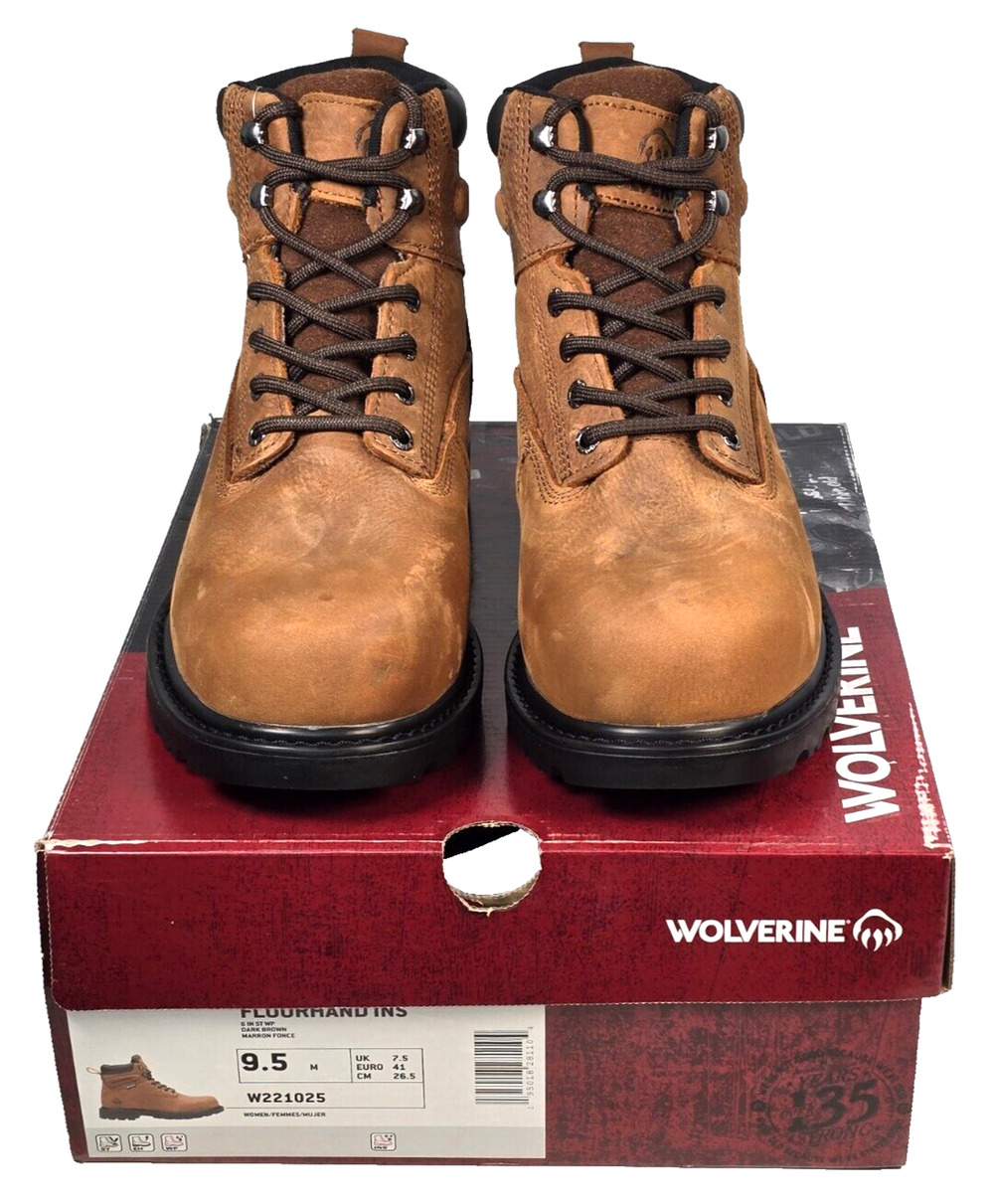 Wolverine Floorhand Insulated Steel-Toe 6" Women's 9.5M Brown Work Boots W221025